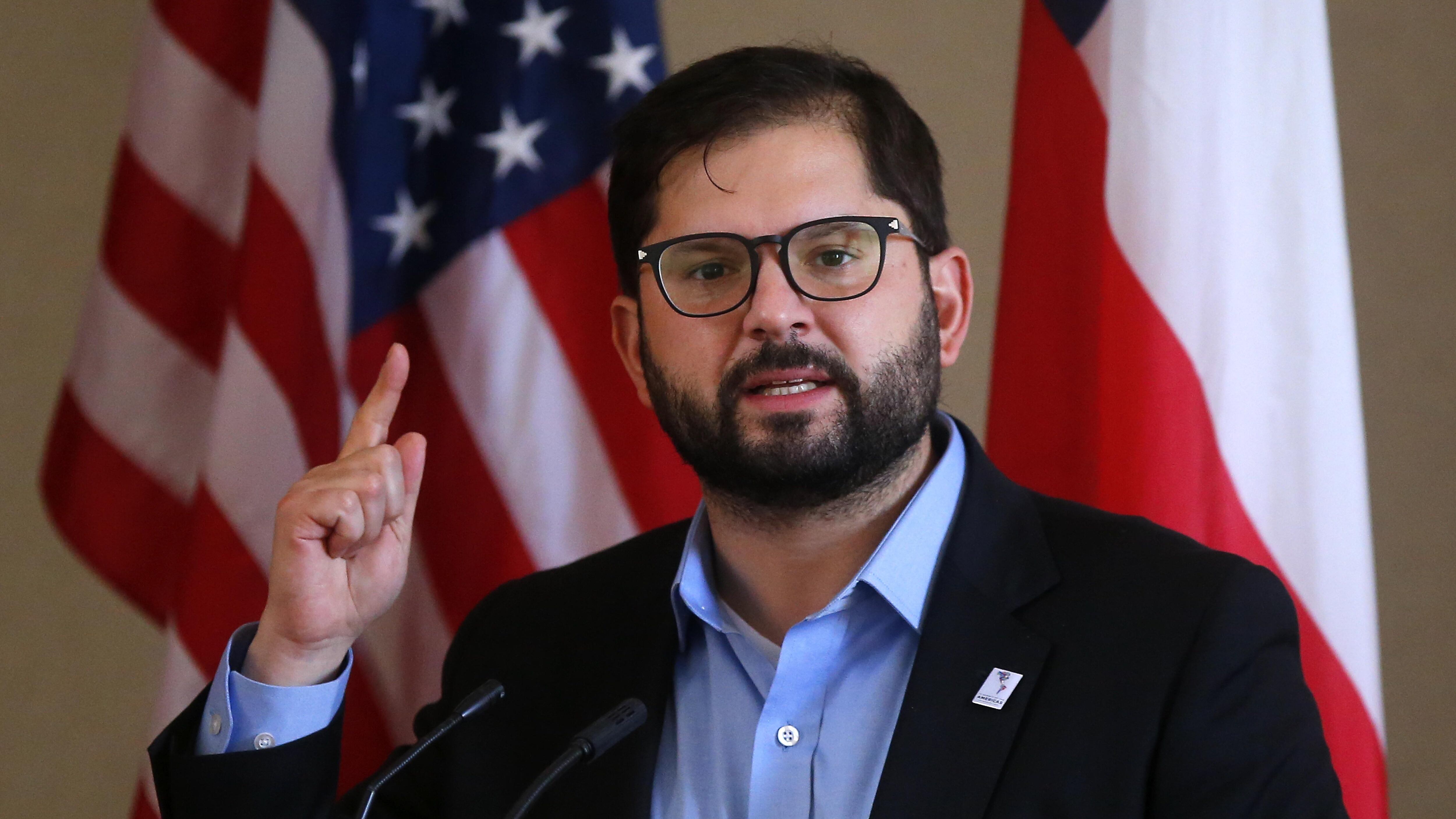 08 de Junio de 2022/LOS ANGELESEl Presidente de la Repblica,Gabriel Boric Font, ofreci un conservatorio en la Universidad de California Los Angeles (UCLA) en dicha ciudad de Estados Unidos.
FOTO: CRISTOBAL ESCOBAR/AGENCIAUNO