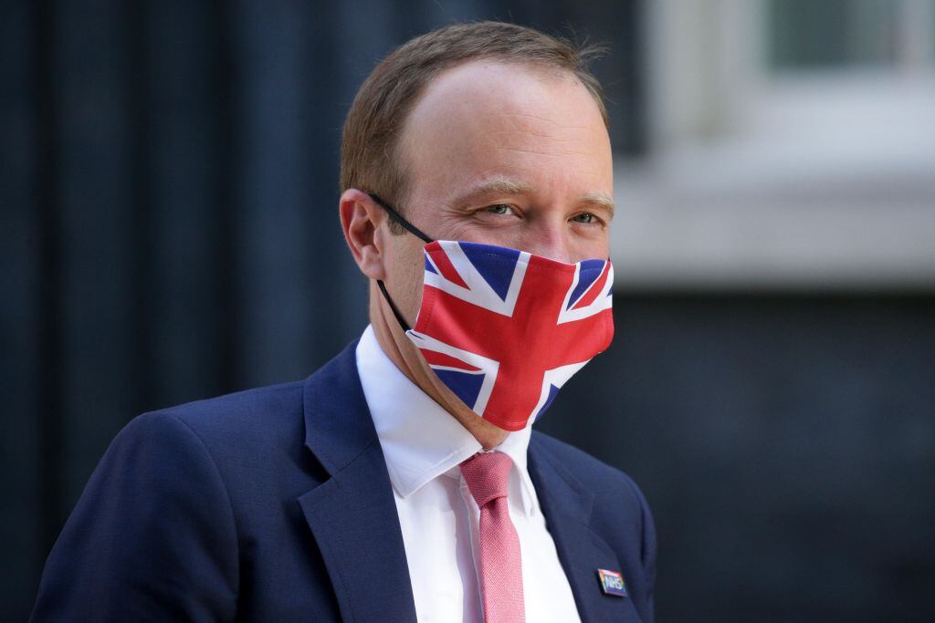 El actual ministro de salud del Reino Unido Matt Hancock en Londres