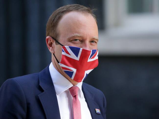 El actual ministro de salud del Reino Unido Matt Hancock en Londres