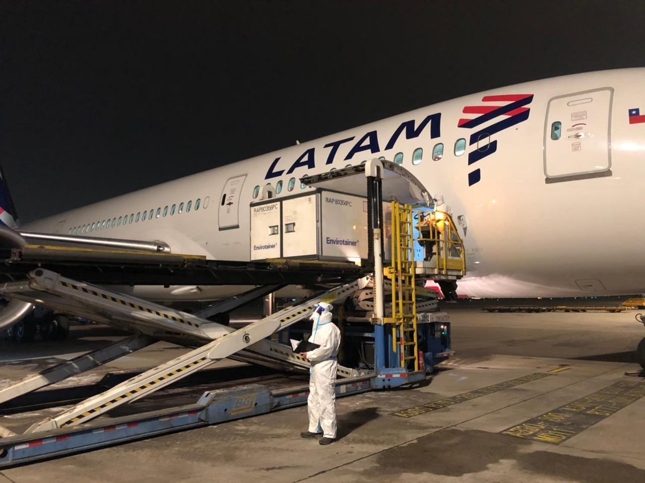 Avión con vacunas Sinovac