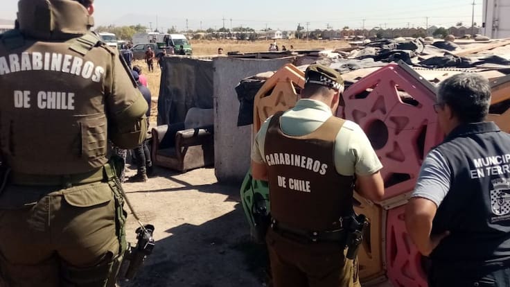 Desalojo de rucos en San Bernardo dejan 4 detenidos: retiran 30 asentamientosm y 100 mil kilos de basura