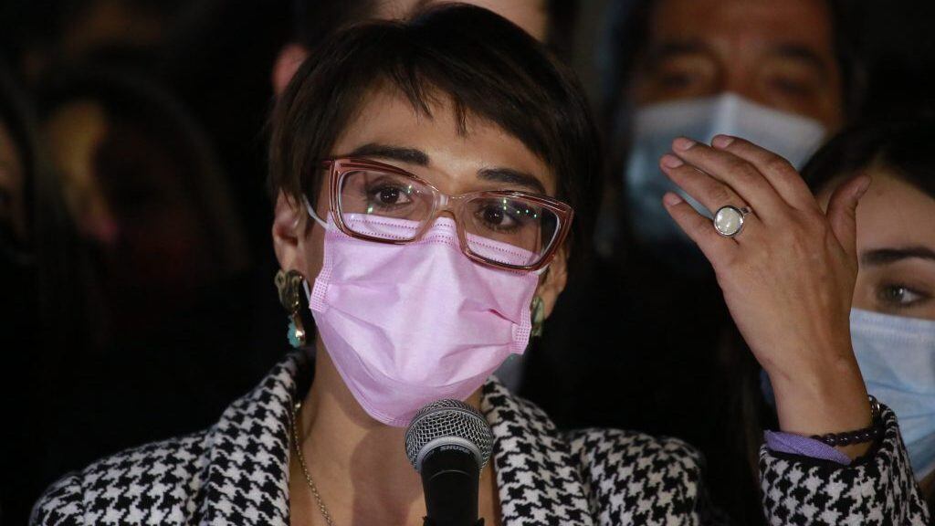 13 de junio del 2021/SantiagoComando de Karina Oliva tes conocer resultados de la elecciones de Gobernadores
FOTO: KARIN POZO/AGENCIAUNO
