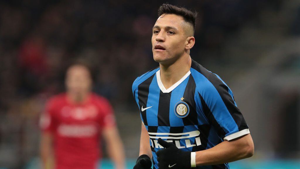 MILAN, ITALY - JANUARY 29: Alexis Sanchez of FC Internazionale looks on during the Coppa Italia Quarter Final match between FC Internazionale and ACF Fiorentina at San Siro on January 29, 2020 in Milan, Italy. (Photo by Emilio Andreoli/Getty Images)