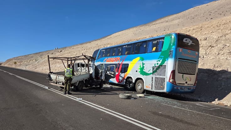 Choque entre bus internacional y camioneta deja un muerto en la Ruta 5 Norte