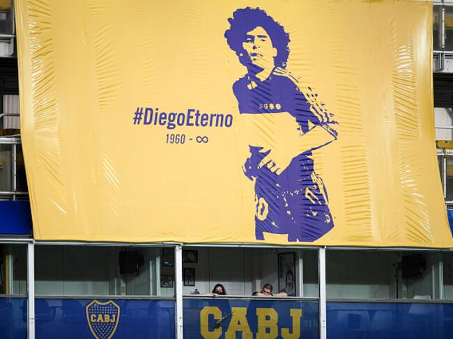 Dalma Maradona en el palco de su padre en La Bombonera