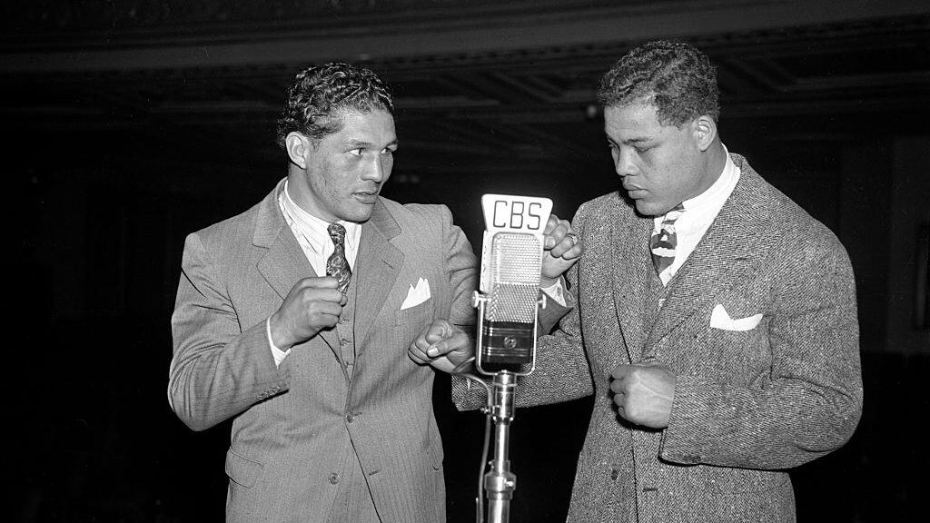Arturo Godoy y Joe Louis en la CBS Radio