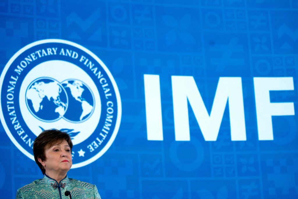 La directora gerente del FMI Kristalina Georgieva en la sede en Washington