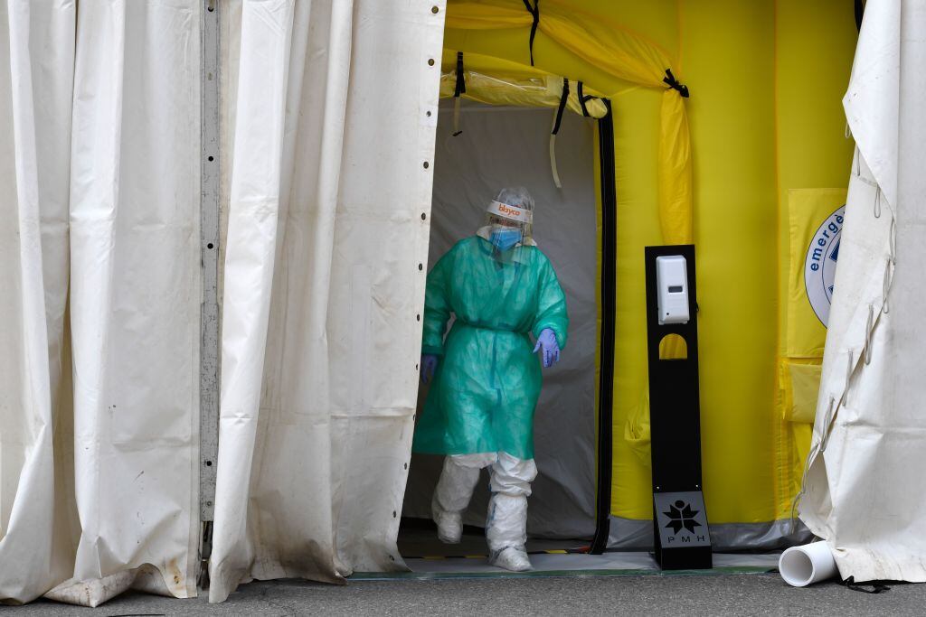 Un centro médico de campaña en Lérida. Foto: Getty Images