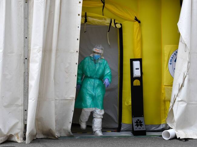Un centro médico de campaña en Lérida. Foto: Getty Images