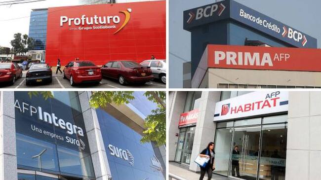 Las cuatro empresas de AFP que operan en Perú