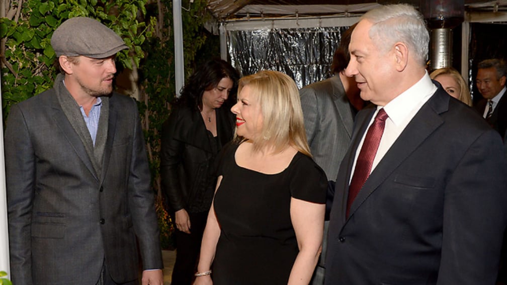 Leonardo DiCaprio con Sara y Benjamin Netanyahu