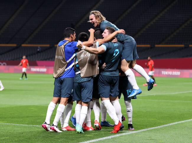 Argentina celebra la victoria sobre Egipto en el estadio de Sapporo