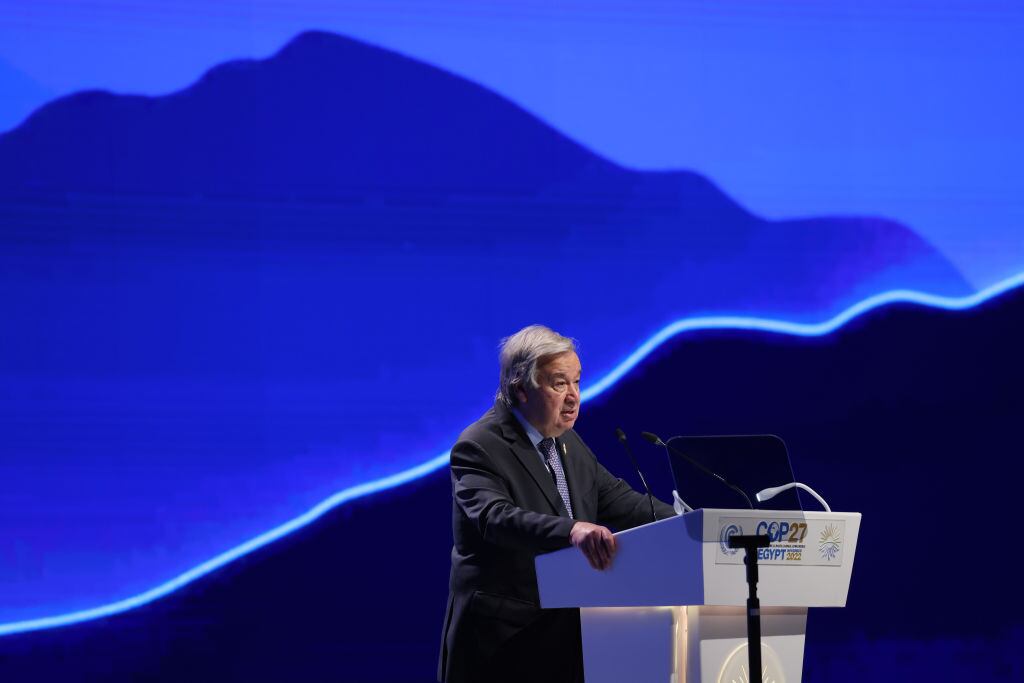 El secretario general de la ONU Antonio Guterres en la cumbre COP27