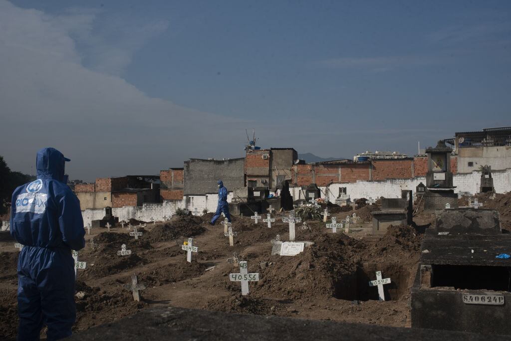 Las víctimas del Covid-19 en un cementerio de Río de Janeiro