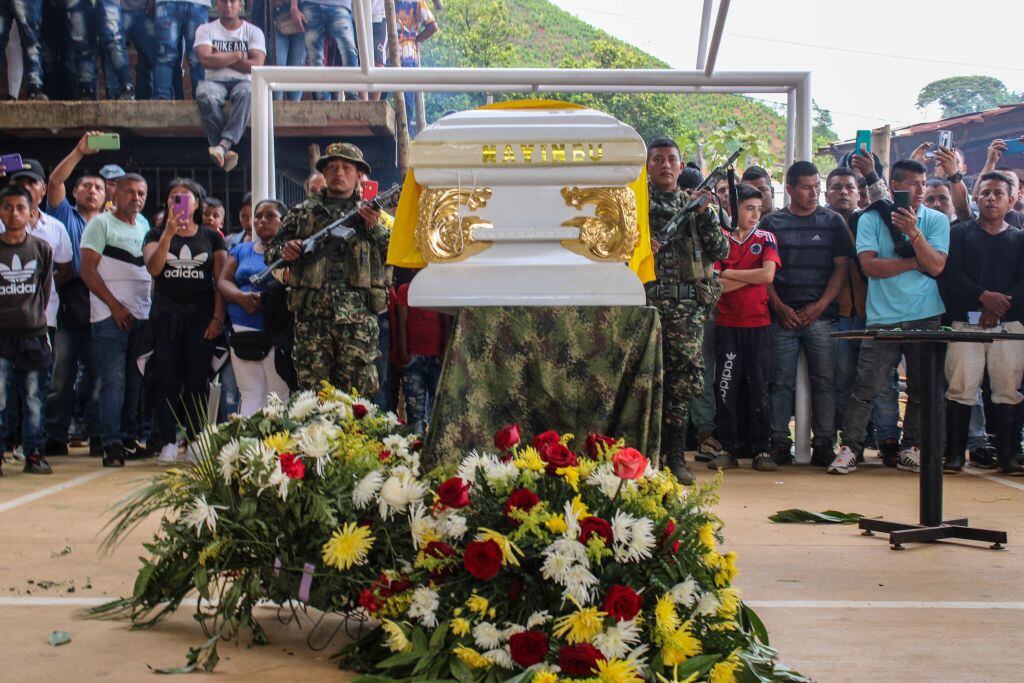 El funeral de los soldados asesinados en la región del Cauca de Colombia