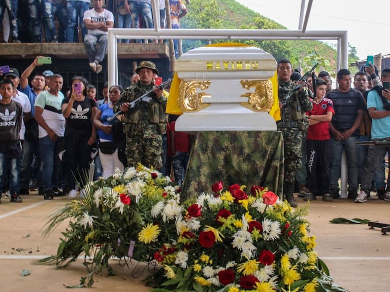 El funeral de los soldados asesinados en la región del Cauca de Colombia