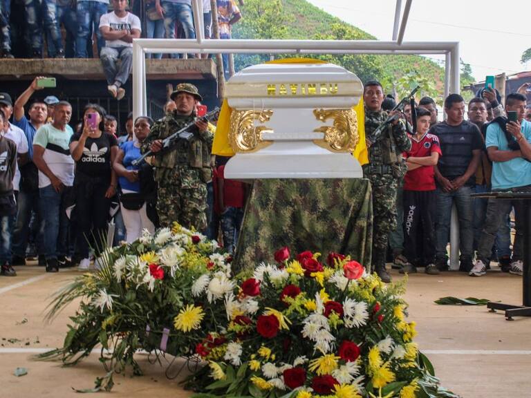 El funeral de los soldados asesinados en la región del Cauca de Colombia