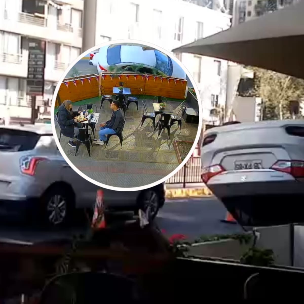 Registro captó el peligro: automóvil choca y vuelca en Vicuña Mackenna a solo pasos de unas personas