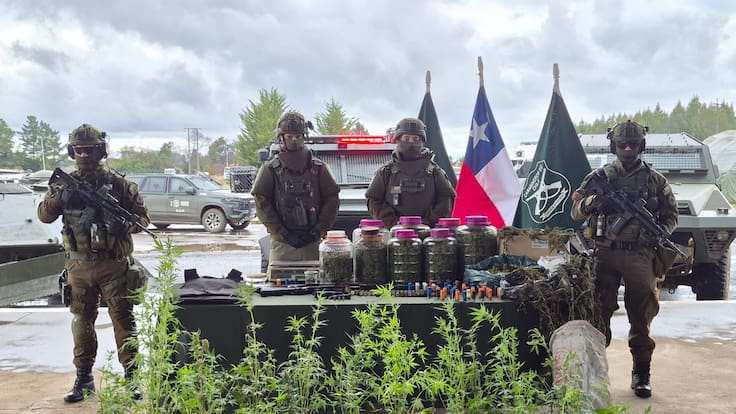 Incautan escopetas, marihuana y chalecos antibalas: Carabineros detiene a tres personas en Ercilla