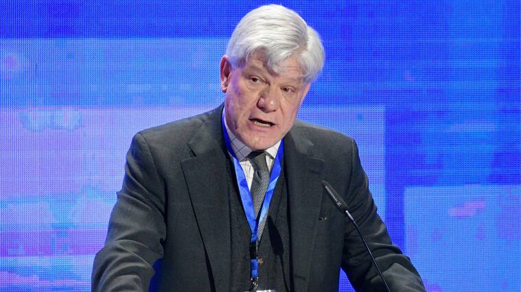 ALMATY, KAZAKHSTAN - JANUARY 31, 2020: UN Deputy Secretary-General Fabrizio Hochschild speaks at the Digital Future of Global Economy Forum, debating the ways to build a sustainable region based on big data and AI. Alexander Astafyev/POOL/TASS (Photo by Alexander AstafyevTASS via Getty Images)