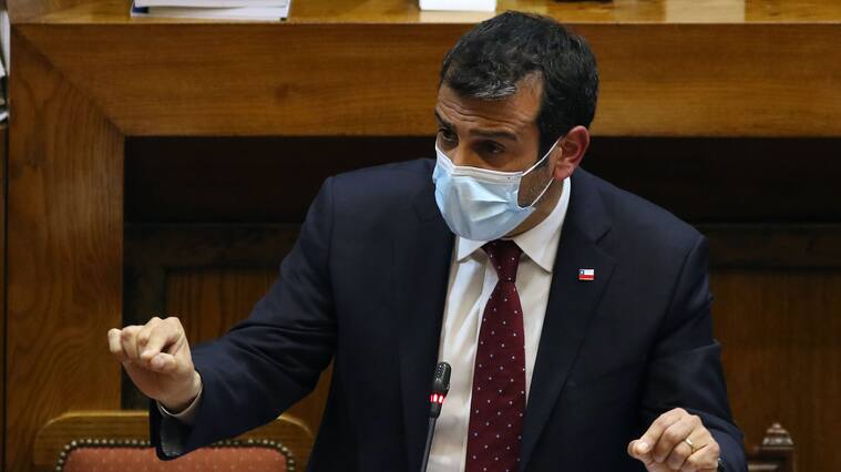 25 DE OCTUBRE DE 2021/VALPARAISOEl ministro Rodrigo Delgado, durante la sesión especial de la Cámara de Diputados, en donde se realiza la interpelación al Ministro del Interior, por la situación de seguridad y migración en el país.
FOTO: LEONARDO RUBILAR CHANDIA/AGENCIAUNO