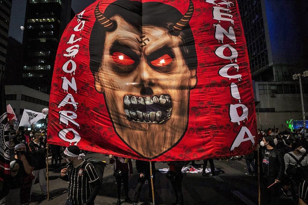 Protesta contra Jair Bolsonaro en Sao Paulo