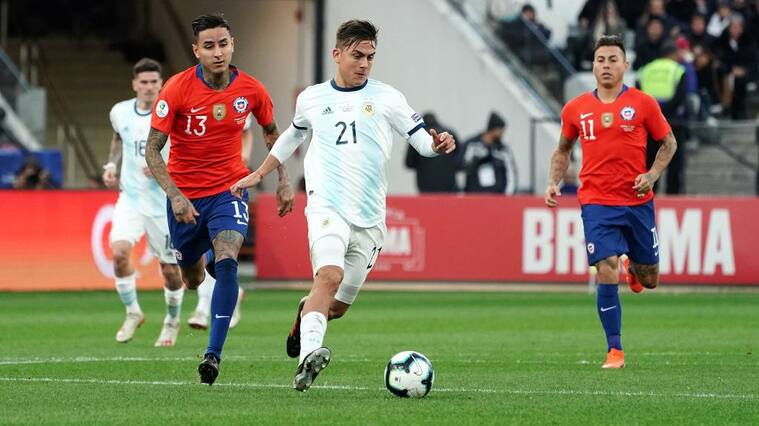SAO PAULO, BRAZIL - JULY 06: Paulo Dybala of Argentina in action during the Copa America Brazil 2019 Third Place match between Argentina and Chile at Arena Corinthians on July 06, 2019 in Sao Paulo, Brazil. (Photo by Koji Watanabe/Getty Images)