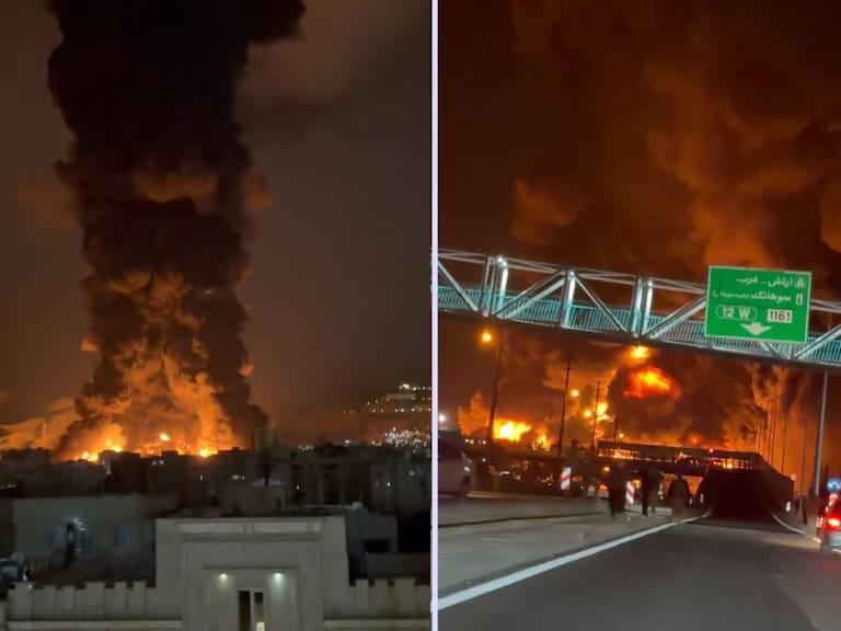El amanecer apocalíptico de Teherán: Las imágenes que dejó el golpe a la red petrolera de Irán