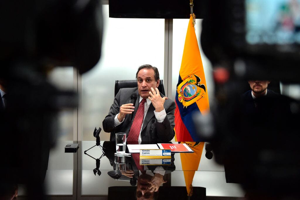 El ministro de economía ecuatoriano Simon Cueva
