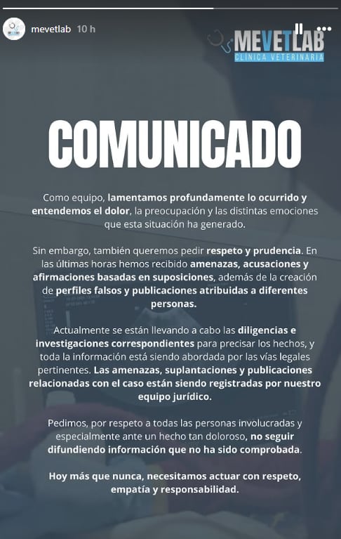 Captura Instagram @mevetlab