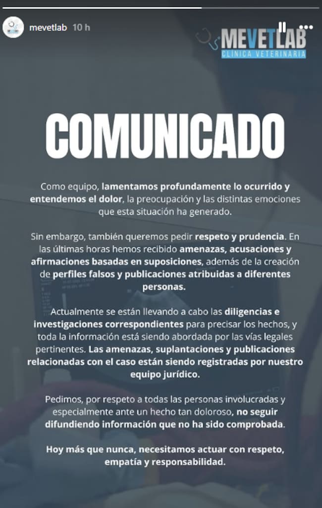Captura Instagram @mevetlab