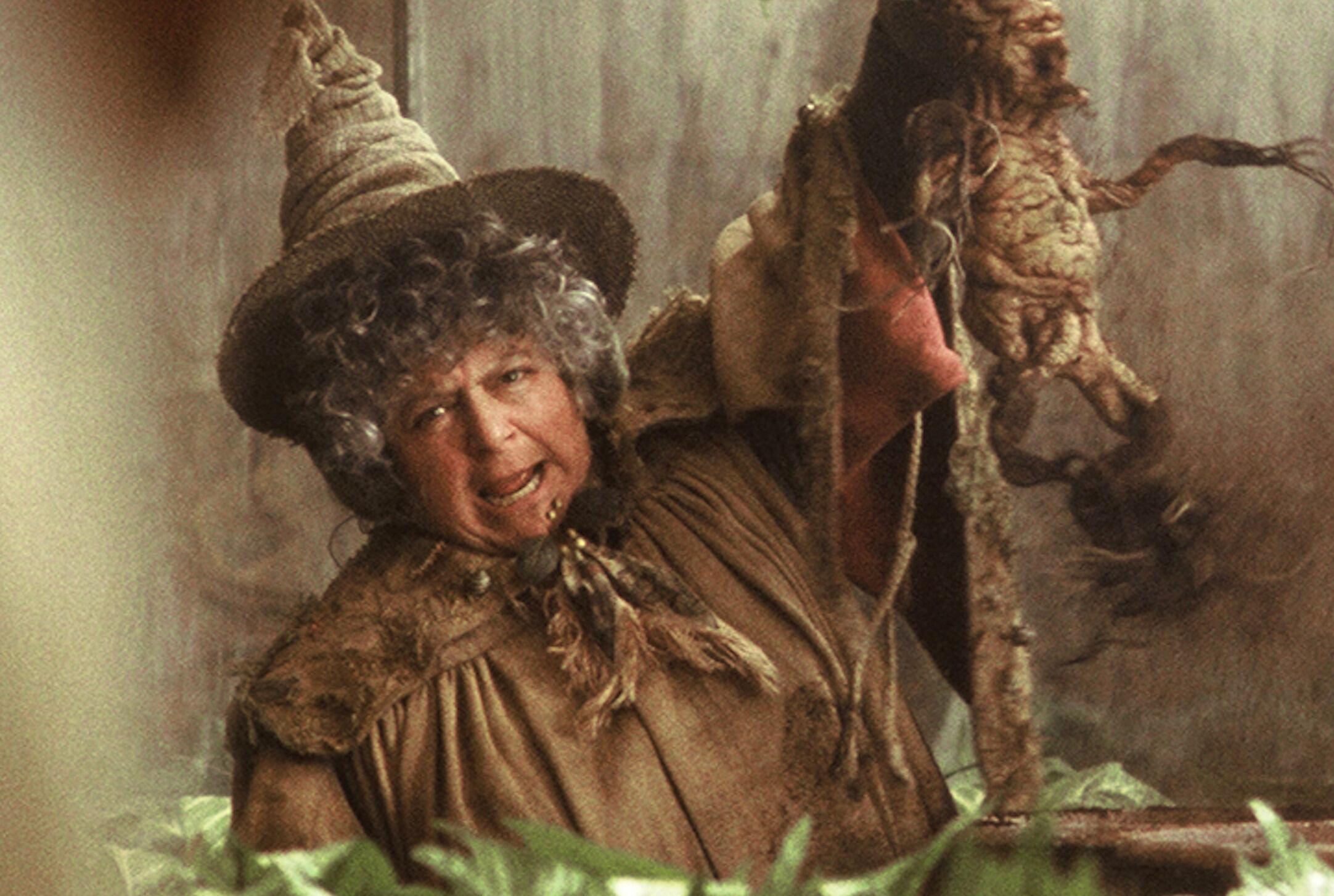 Miriam Margolyes como Pomona Sprout en "Harry Potter y la Cámara Secreta"