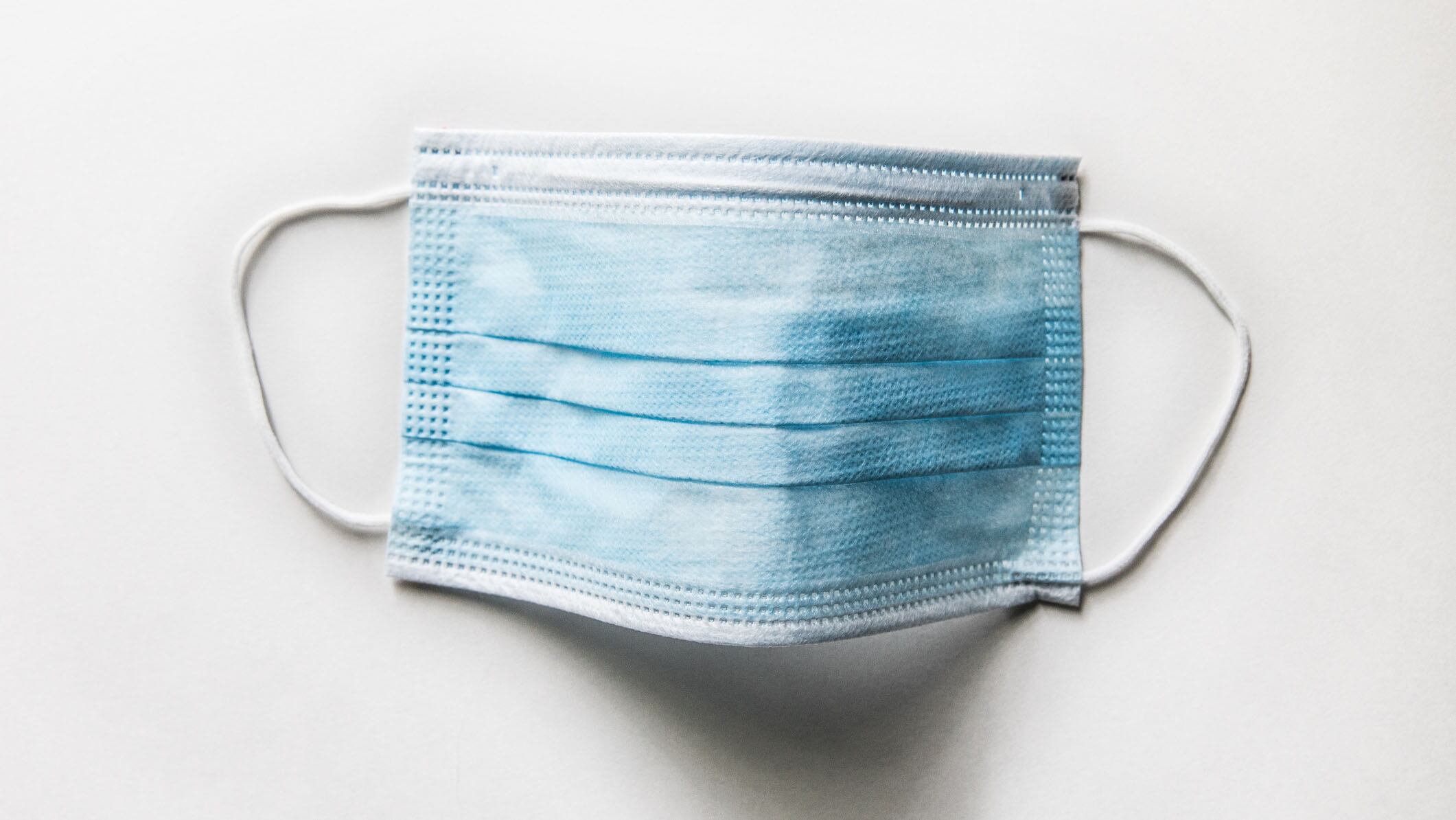 Surgical mask on white background
