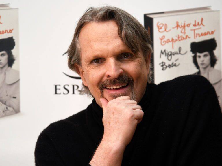 MADRID, SPAIN - NOVEMBER 10: Miguel Bose poses during the presentation of his book 'El hijo del Capitan Trueno', on 10 November 2021, in Madrid, Spain. (Photo By Jose Oliva/Europa Press via Getty Images)