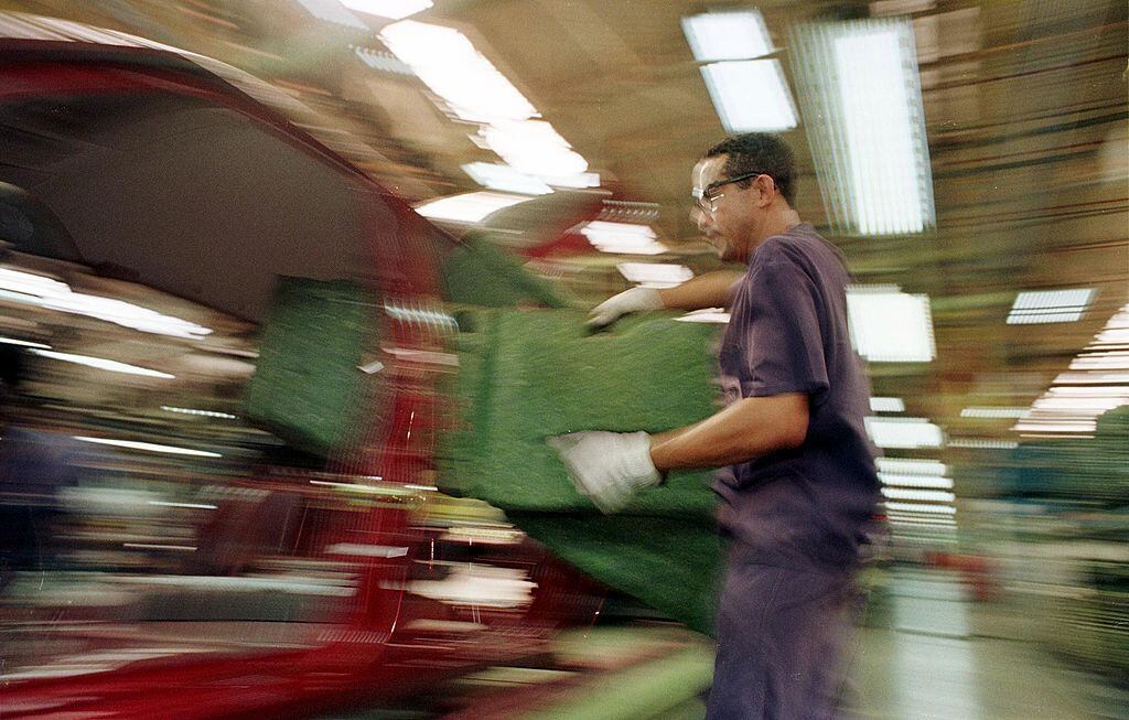Trabajador en la fábrica de Ford en Sao Bernardo do Campo