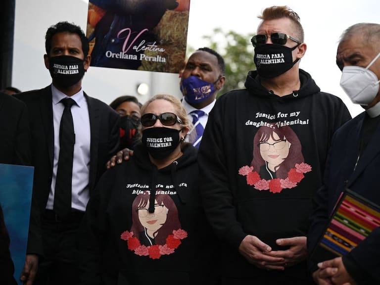 Valentina Orellana-Peralta, are accompanied by attorney Rahul Ravipudi (Photo by Robyn Beck / AFP) (Photo by ROBYN BECK/AFP via Getty Images)