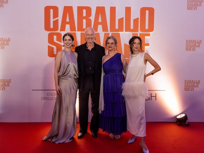SANTIAGO, CHILE - OCTOBER 21: (L-R) Chilean actress Mariana Di Girolamo, film director Martin Mcdonagh, Chilean Paola Giannini and Argentinian Ailín Salas during the red carpet and premiere for the movie "Wild Horse Nine" at Cinepolis Los Trapenses on October 21, 2026 in Santiago, Chile. (Photo by Marcelo Hernandez/Getty Images for Disney)