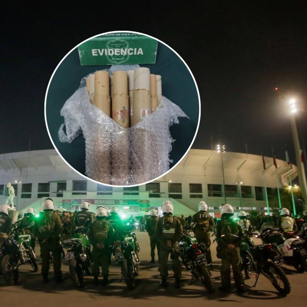 A horas del Superclásico: Carabineros incauta mochila con elementos pirotécnicos escondida en el Estadio Nacional
