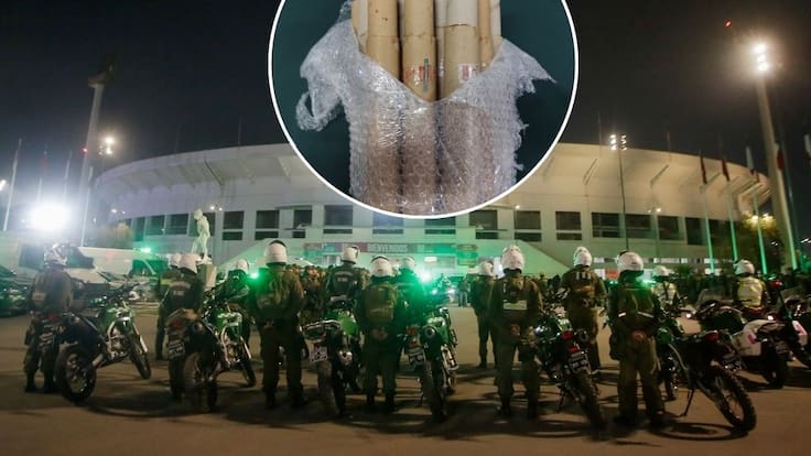 A horas del Superclásico: Carabineros incauta mochila con elementos pirotécnicos escondida en el Estadio Nacional
