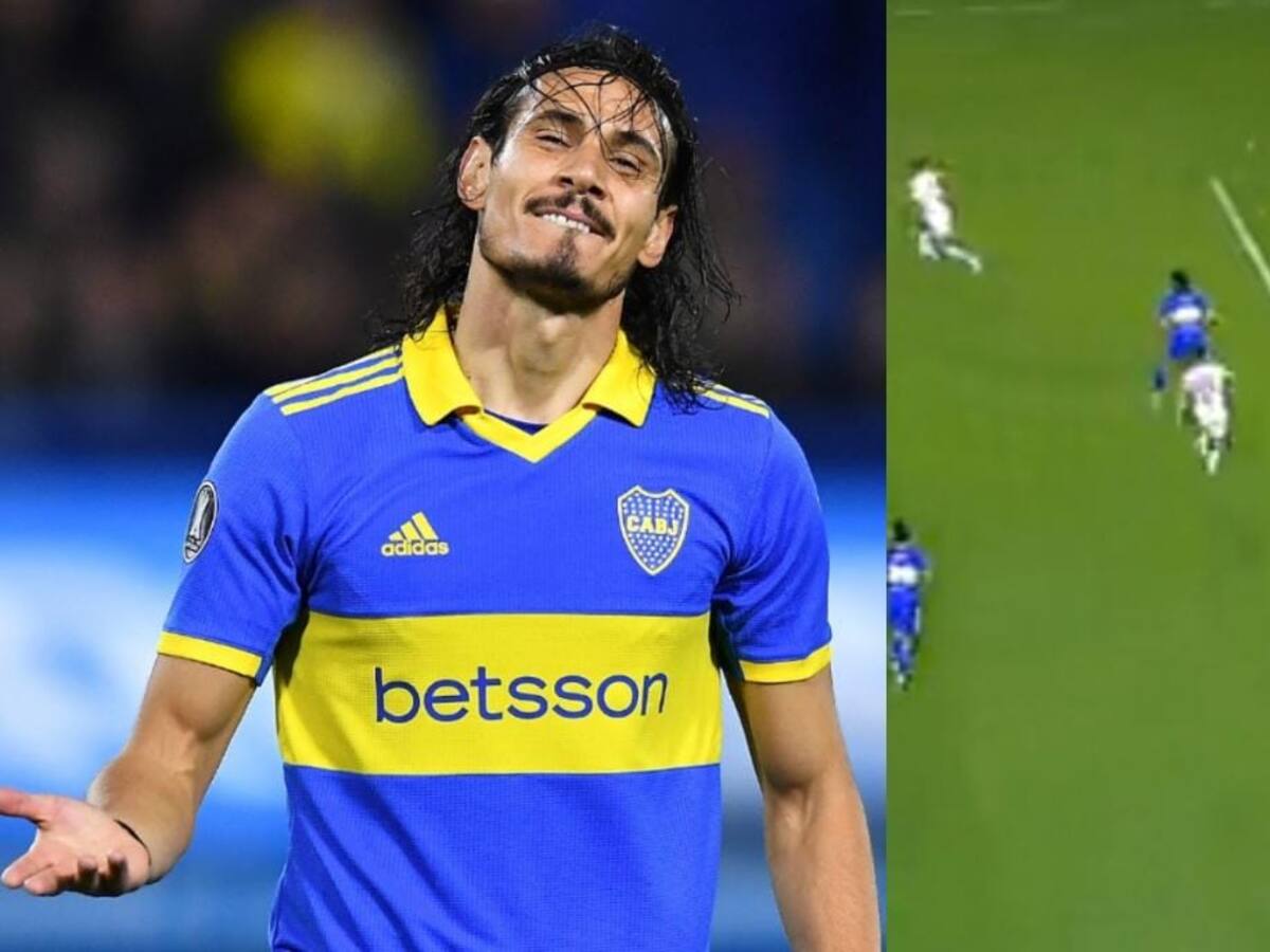 No fue su noche: el increíble gol que se perdió Cavani en su debut con Boca Juniors por Copa Libertadores
