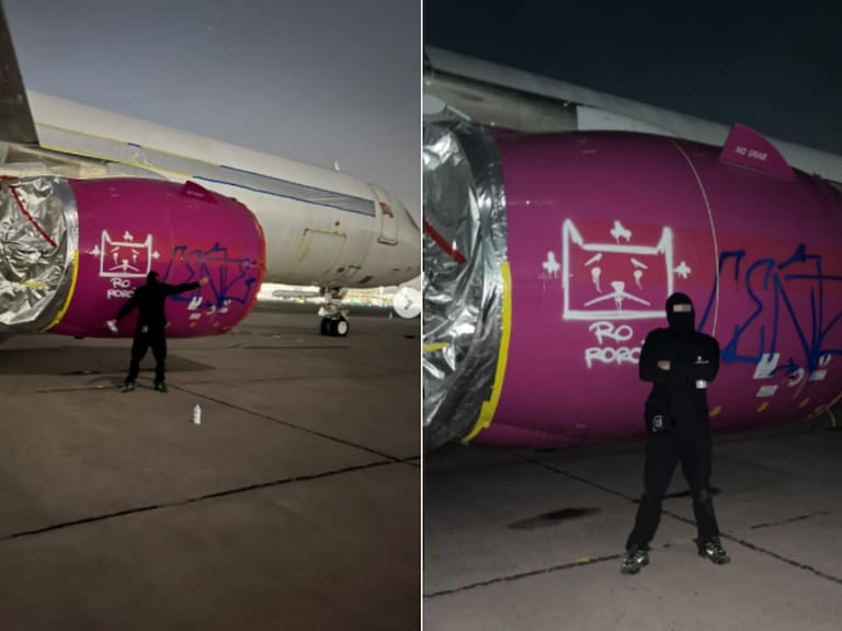“Aún no se le desarrolla el lóbulo frontal”: las respuestas al grafitero que vandalizó un avión en el aeropuerto de Santiago