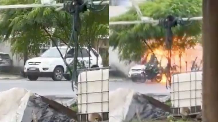 Grupo de delincuentes hace explotar patrulla de policía en Ecuador