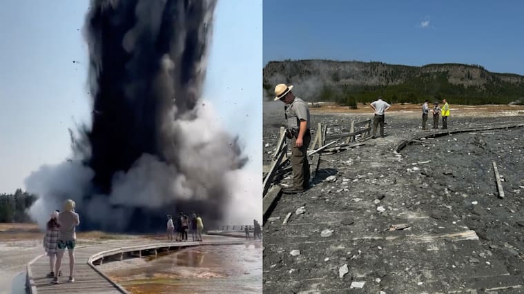 Registran sorprendente y poderosa explosión en parque de Yellowstone, Estados Unidos