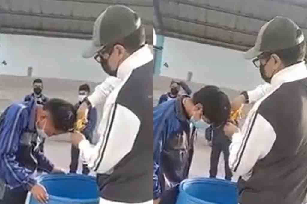 Profesor le corta el cabello a sus alumnos