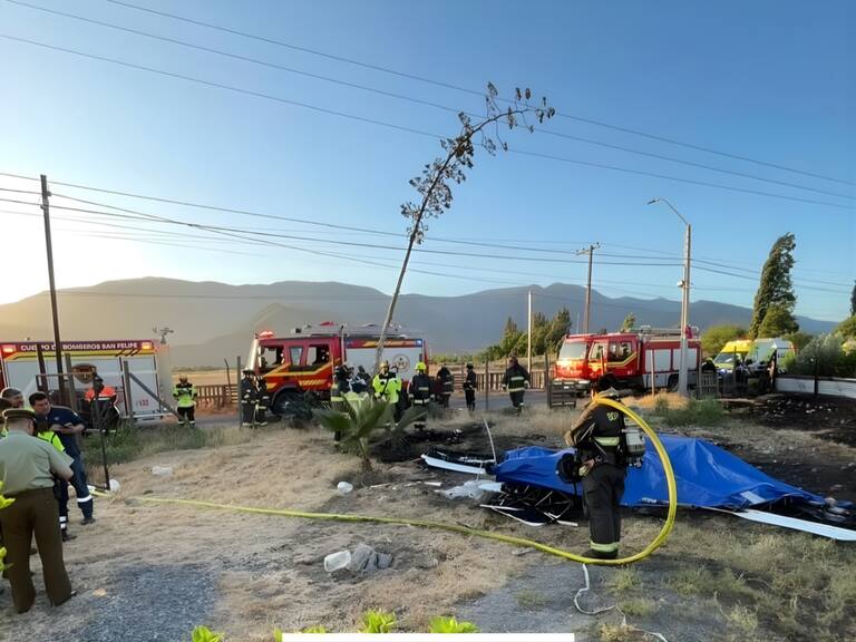 Caída de avioneta en sector semi rural de San Felipe