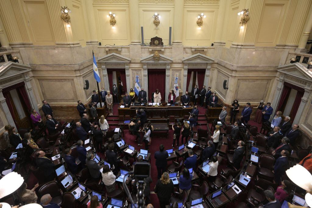 La sala del senador argentino revisa la ley de pagos al FMI
