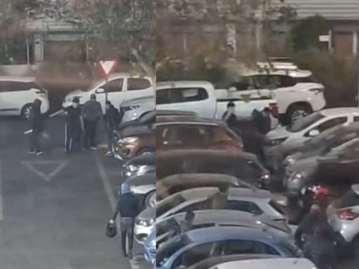 VIDEO muestra brutal ataque a joven con cuchillos en estacionamiento de instituto profesional de Huechuraba