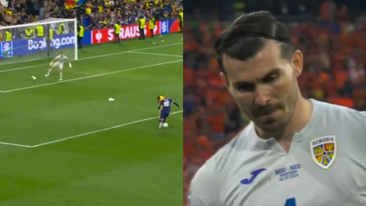 El insólito inconveniente que sufrió el arquero de Rumania justo antes de que le anotaran un gol en la Eurocopa