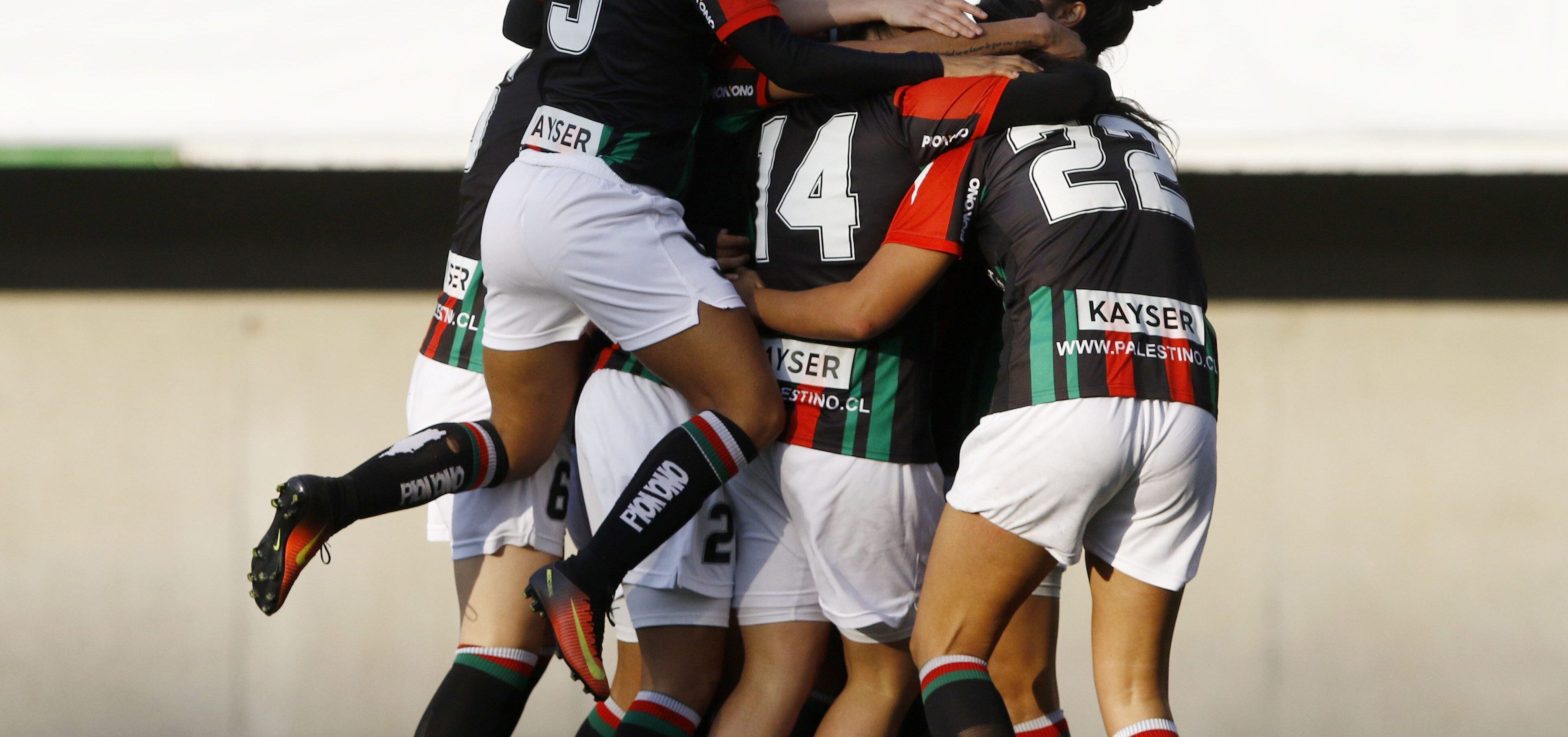 15 de Agosto de 2019/SANTIAGOYazmn Torrealba celebra su gol durante el partido entre Palestino vs Colo Colo por la clasificacin a Copa Libertadores del futbol femenino jugado en el Estadio Bicentenario
FOTO: MARIO DAVILA/AGENCIAUNO