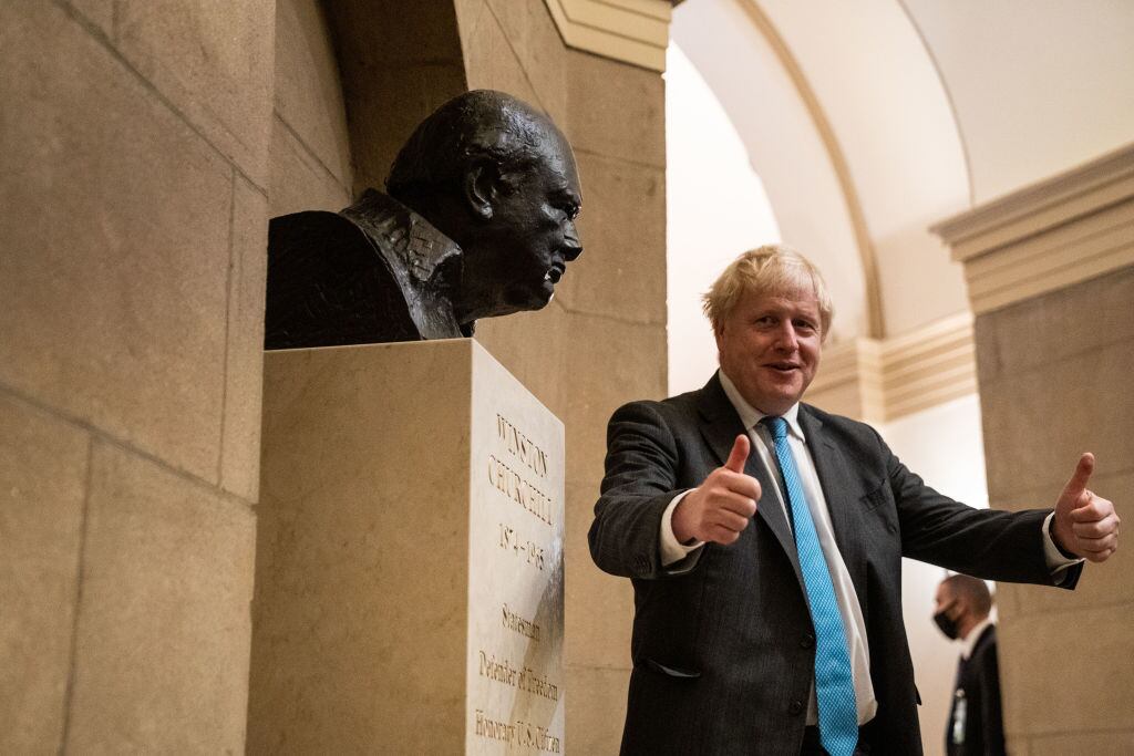 Boris Johnson en su visita por Washington